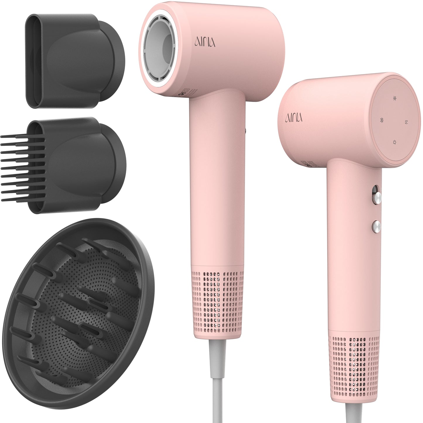 AINA Hair Dryer, Blow Dryer with Diffuser Brush Comb for Women - BLDC Hair Dryer - Brushless Motor, 110,000 RPM Lightweight, Ionic Travel, 3 Magnetic Attachments 110V/ALCI